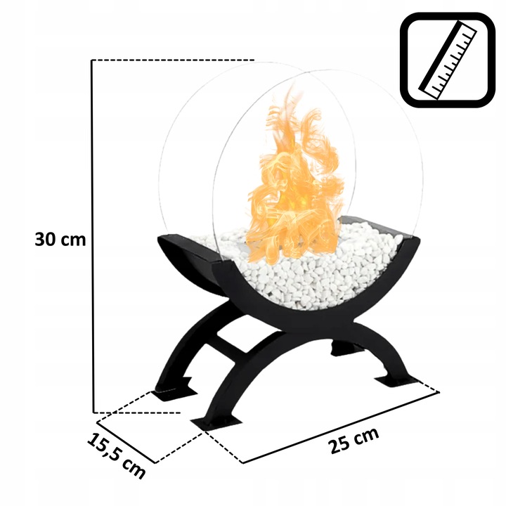 BIOKOMINEK WOLNOSTOJĄCY BEZDYMNY DO DOMU NA TARAS OGRODOWY BIO KOMINEK