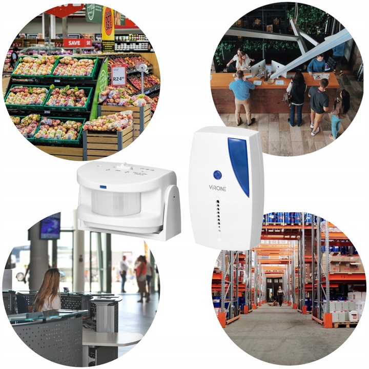 SYGNALIZATOR WEJŚĆ WEJŚCIA z Bezprzewodowym CZUJNIKIEM RUCHU Dzwonek