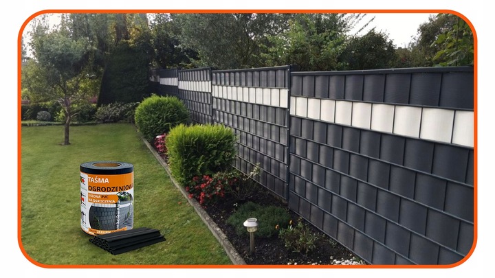 TAŚMA OGRODZENIOWA OSŁONA NA OGRODZENIE PŁOT +UV 24KLIPSY 19cmx35m