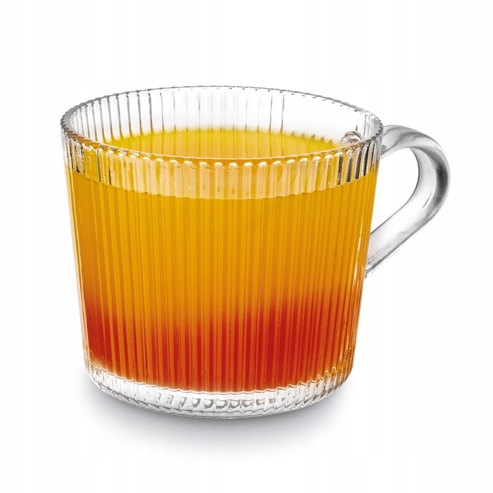 Zestaw SZKLANKI DO KAWY napojów SZKLANY KUBEK do herbaty Z UCHEM 6x400ml