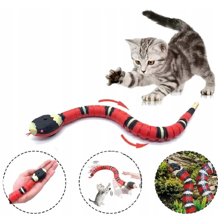 WĄŻ RUCHOMY USB ZABAWKA DLA KOTA INTERAKTYWNA