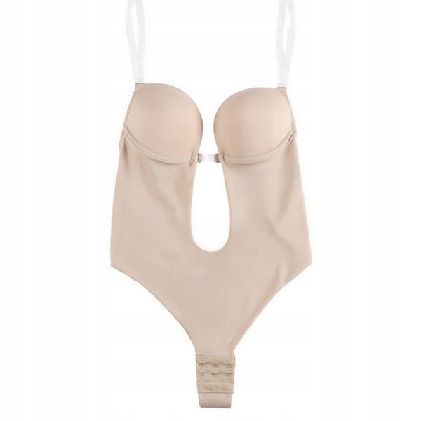 Body Damskie Do Sukienki Bez Pleców Plunge Silikonowe Ramiączka Stringi XL