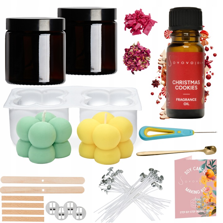 ZESTAW DO ROBIENIA ŚWIEC DIY WYROBU ŚWIECZEK SOJOWYCH 21w1 PREZENT