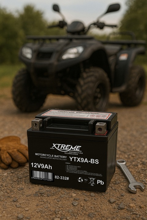 AKUMULATOR MOTOCYKLOWY XTREME 12V 9Ah WYMIAR 8Ah BEZOBSŁUGOWY SKUTER MOTOR