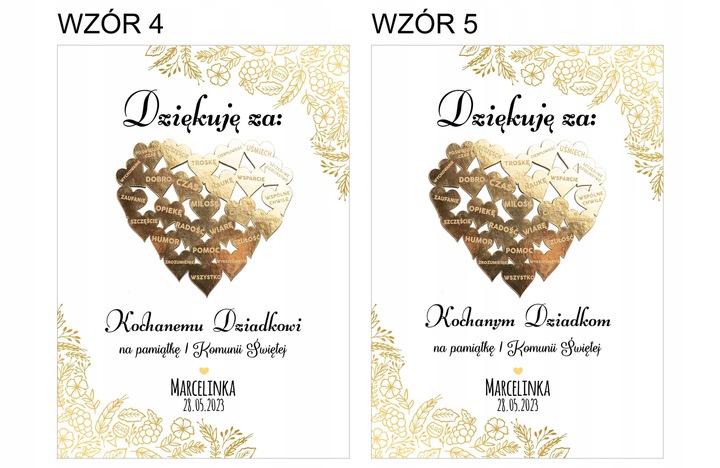 PODZIĘKOWANIE Z OKAZJI KOMUNII DLA CHRZESTNYCH RAMKA DZIADKÓW BABCI