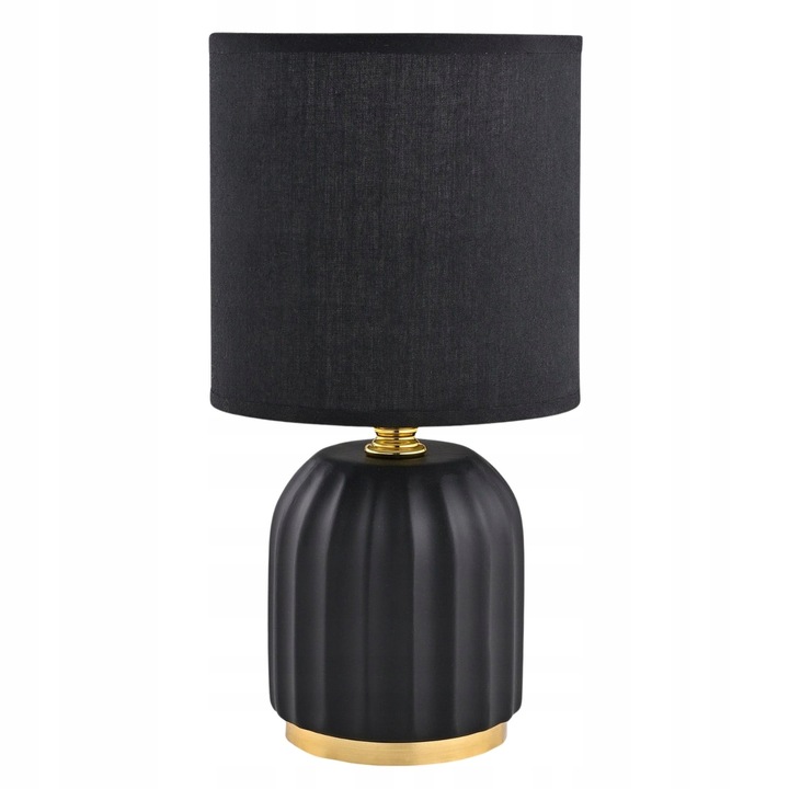 Lampka nocna czarna lampa stołowa do sypialni salonu z abażurem HS8723