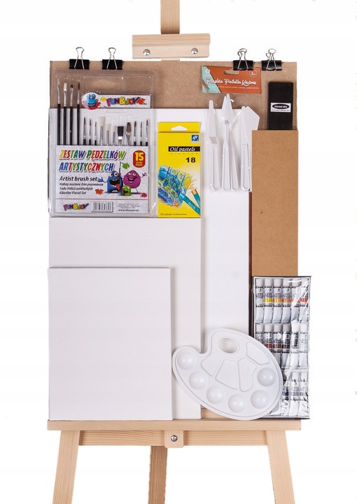 MAXX DUZY ZESTAW malarski + Sztaluga farby,pastele