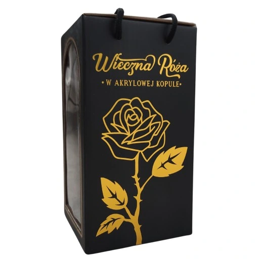 WIECZNA RÓŻA W SZKLE PREZENT NA DZIEŃ BABCI PUDEŁKO ŚWIECĄCA LED +KABEL USB