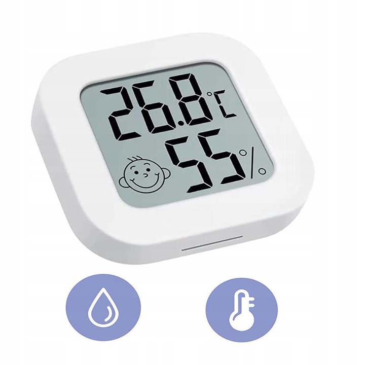 TERMOMETR CYFROWY ELEKTRONICZNA STACJA POGODY HIGROMETR POKOJOWY 4