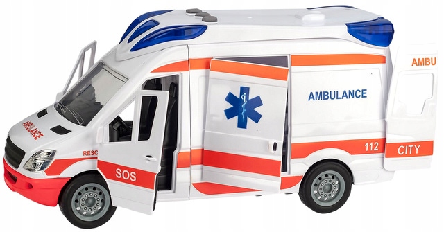 Auto Karetka Pogotowia Ambulans Bus Napęd Dźwięki Otwierane Drzwi z noszami