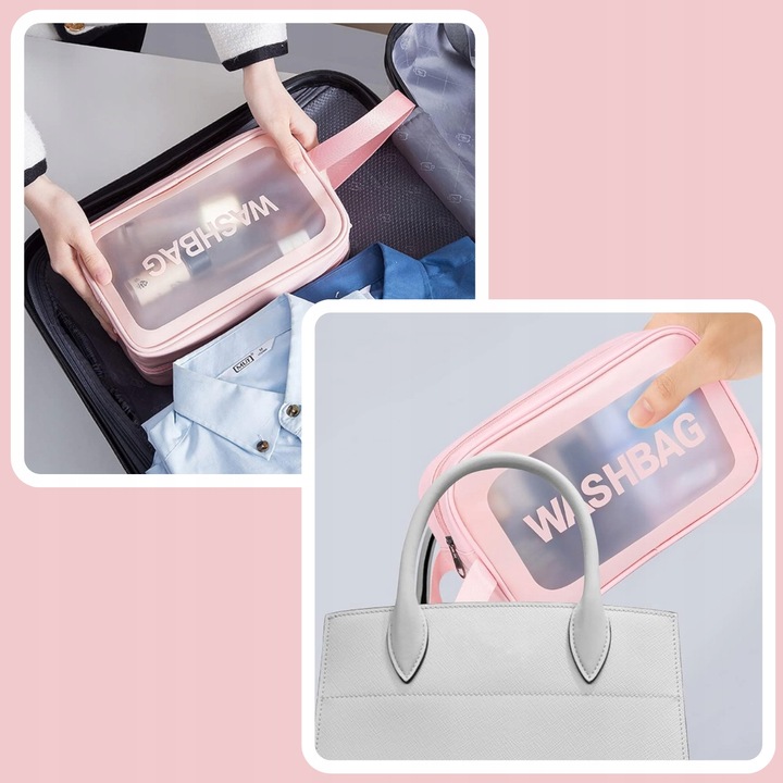 3x KOSMETYCZKA ZESTAW PODRÓŻNA TURYSTYCZNA PZEZROCZYSTA NA ZAMEK