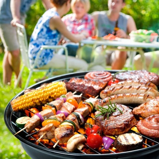 Grill BBQ KETTLE Ogrodowy węglowy na brykiet Zamykany POKRYWA półka