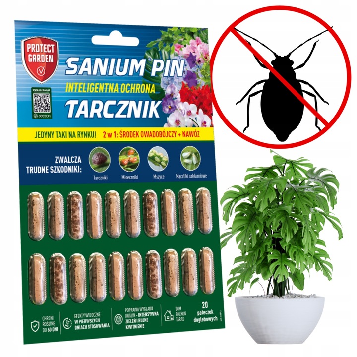 SANIUM PIN 2w1 PAŁECZKI DOGLEBOWE ziemiórki przędziorki wełnowce