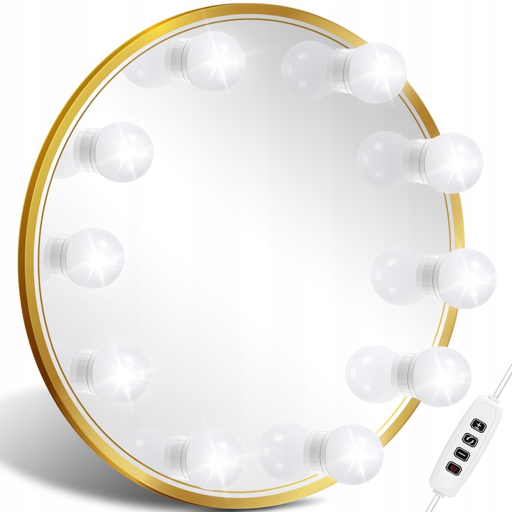 ŚWIATEŁKA LAMPKI LED NA LUSTRO TOALETKI MAKIJAŻ 10 POZIOMÓW JASNOŚCI 2