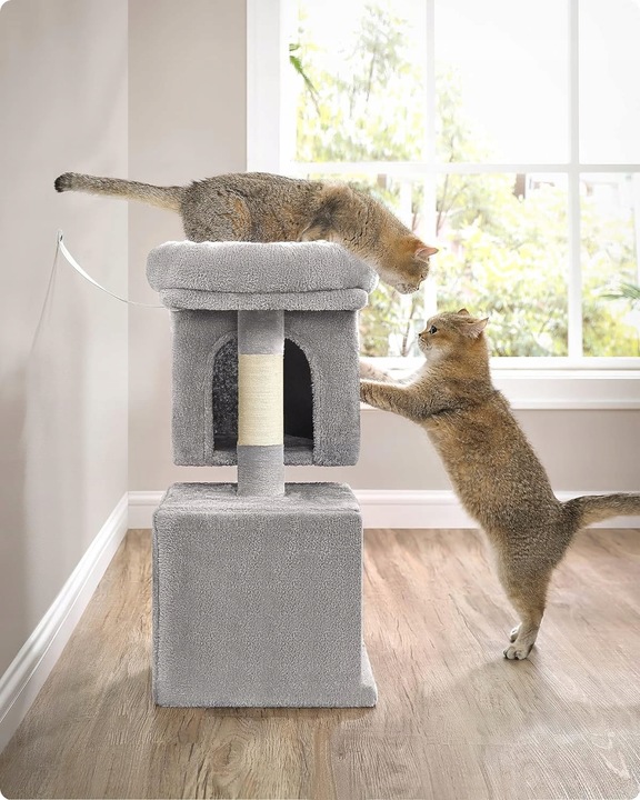 DRAPAK DLA KOTA MAŁY LEGOWISKO JASKINIA SŁUPEK DOMEK LEŻAK 2 POZIOMY 67cm