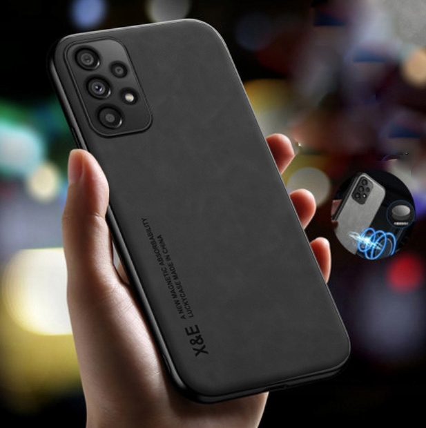 Etui Skórzane DO SAMSUNG GALAXY A52s A52 5G A52s 5G Case + Szkło Czarne