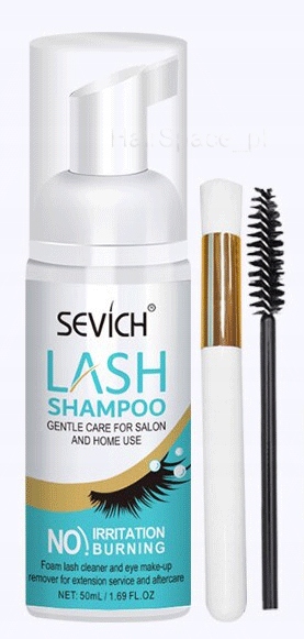 Szampon w Piance do Mycia Sztucznych Rzęs 50ml+ Gratis Pędzelek Szczoteczka