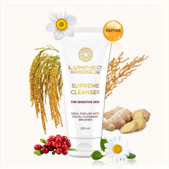 Lumineo Brush PRO różowy 4 końcówki + żel do skóry wrażliwej