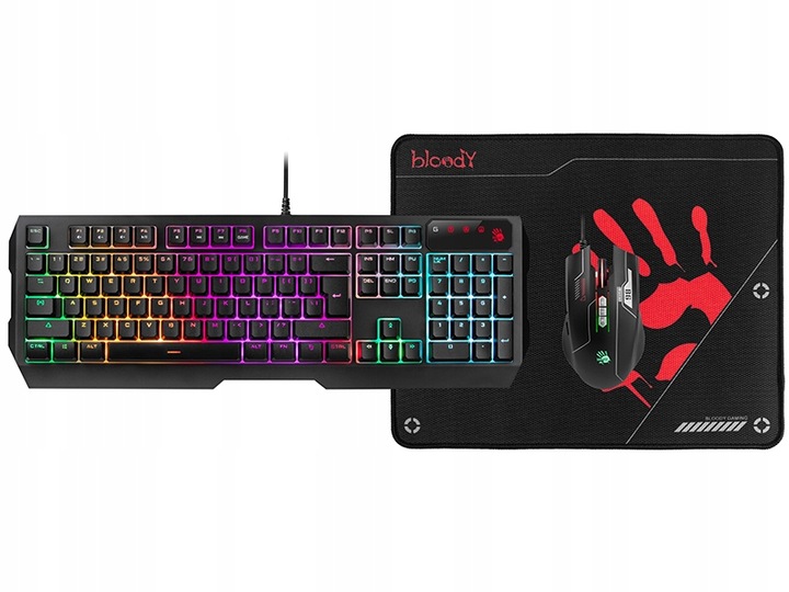 Zestaw dla graczy klawiatura + mysz + podkładka A4TECH BLOODY
