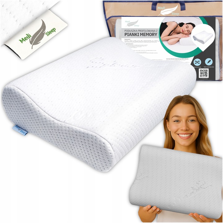 PODUSZKA ORTOPEDYCZNA DO SPANIA NA BOKU PROFILOWANA DLA WYMAGAJĄCYCH MEMORY