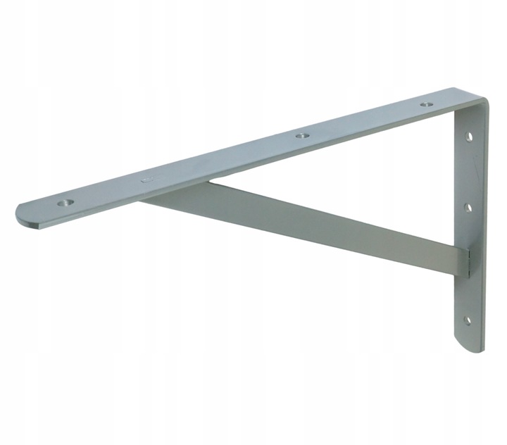 Srebrny wspornik półki 40 cm podpórka uchwyt do półki drewnianej mocny