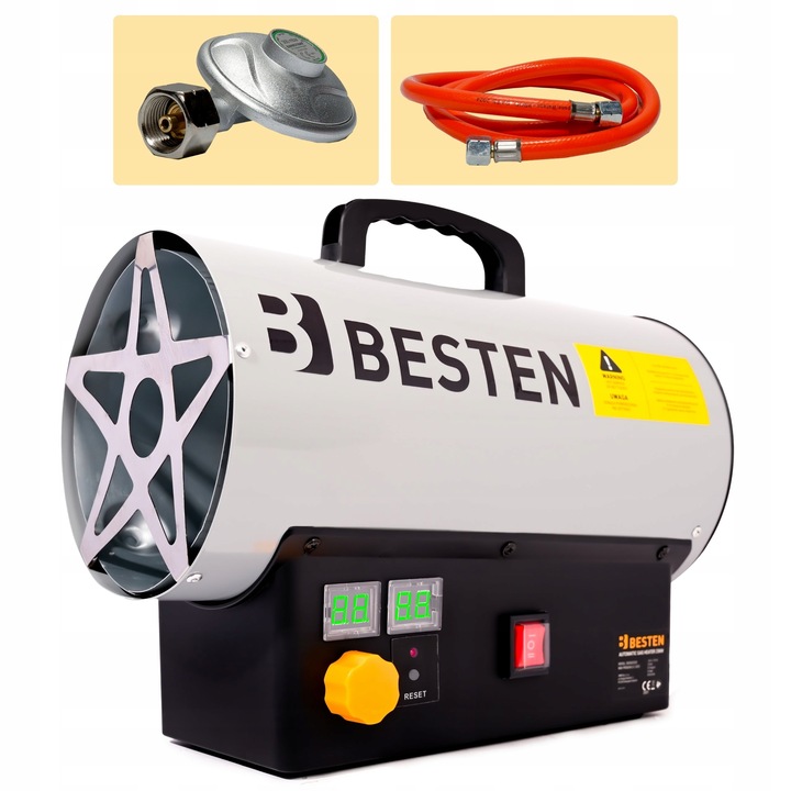 Nagrzewnica Gazowa Automatyczna Na Butlę Dmuchawa Termostat 25KW + Reduktor