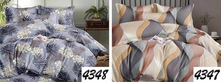KOMPLET POŚCIELI BAWEŁNIANA 140x200 BAWEŁNA NOWOCZESNA DWUSTRONNA WZORY 3D