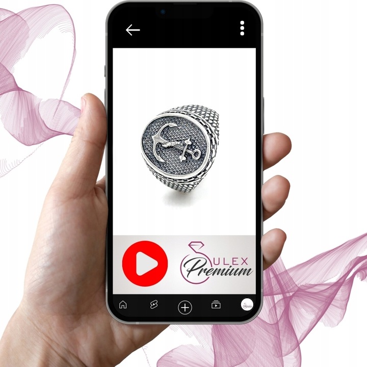 Sygnet Srebrny pr. 925 z Kotwicą Pierścień Żeglarski Marynarski | r. 24