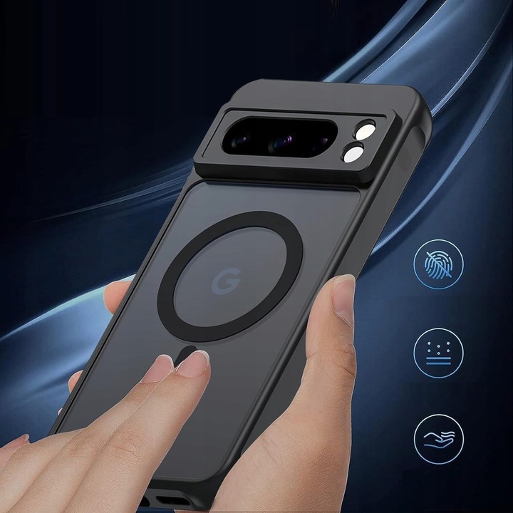 ETUI WZMACNIANE 360° do GOOGLE PIXEL 8 PRO | MAGSAFE CASE | CZARNY MAT