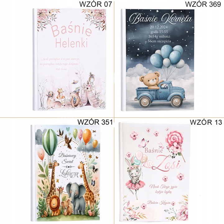 Bajki dla dzieci prezent na Roczek Chrzest Urodziny Imię dziecka