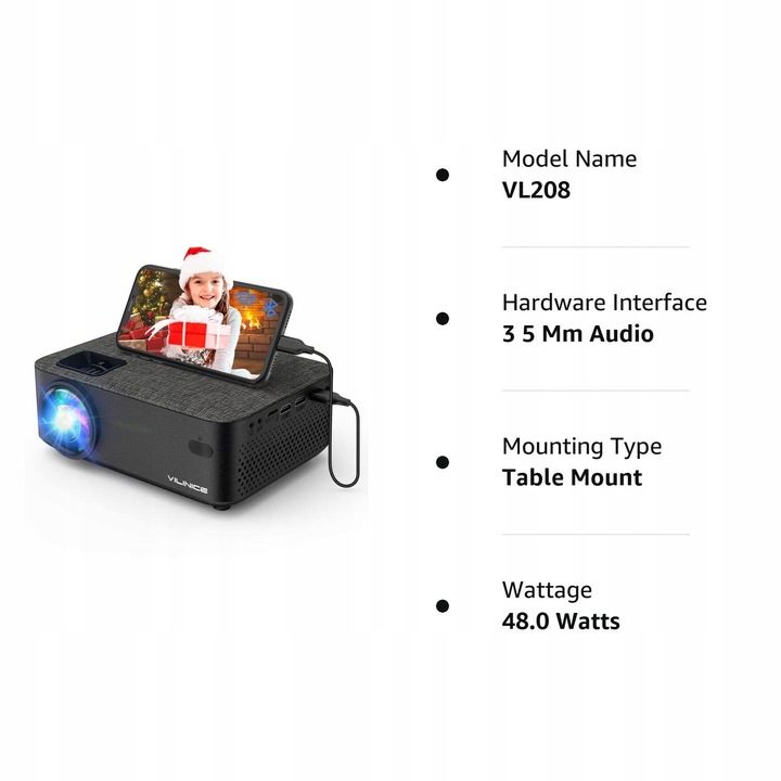 Projektor VL208 mini jest głównie używany do kina domowego