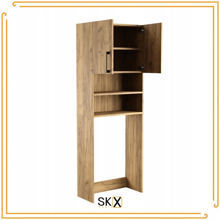 Szafka Łazienkowa Nad Pralkę Suszarkę Słupek Regał Zabudowa AGD Dąb