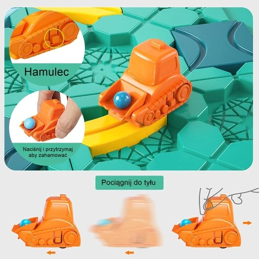 KREATYWNA ZABAWKA DLA DZIECI DROGA LABIRYNT SAMOCHÓD KLOCKI PLANSZOWA 24H =