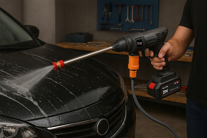 MYJKA CIŚNIENIOWA AKUMULATOROWA DO OKIEN OGRODU KOSTKI 2X AKUMULATOR ZESTAW