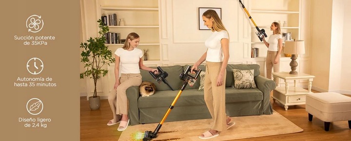 Odkurzacz bezprzewodowy LED ECO 6w1 VACTechPro V15 350W 35000 PA SILNY