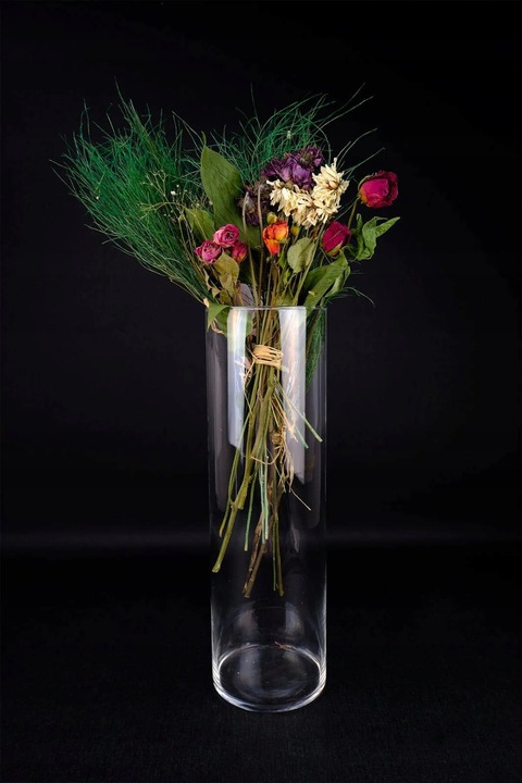 Wazon Szklany Cylinder Tuba h50 d10