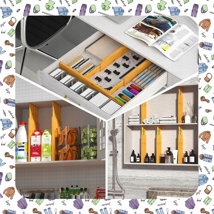 4x ORGANIZER DO SZUFLADY SZUFLAD PRZEGRÓDKA SEPARATOR PRZEGRODY