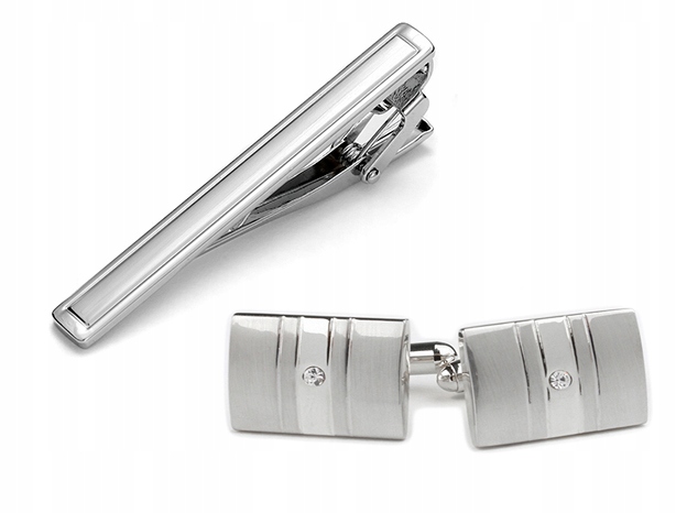 KOMPLET Spinki do Mankietów Spinka do Krawata ks12