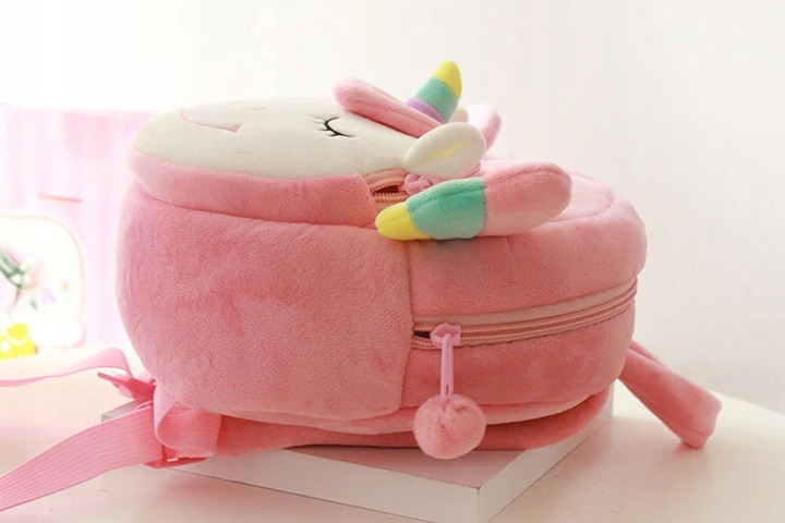 Plecak mały jednorożec dla dziecka dziecięcy do przedszkola welurowy