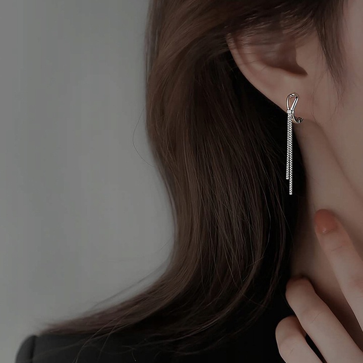 DŁUGIE SREBRNE KOLCZYKI DAMSKIE WISZĄCE SREBRO PRÓBA 925 MODNE ELEGANCKIE