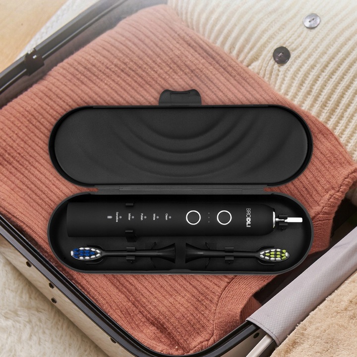 SZCZOTECZKA SONICZNA DO ZĘBÓW ELEKTRYCZNA CZARNA 10 KOŃCÓWEK INDUKCJA