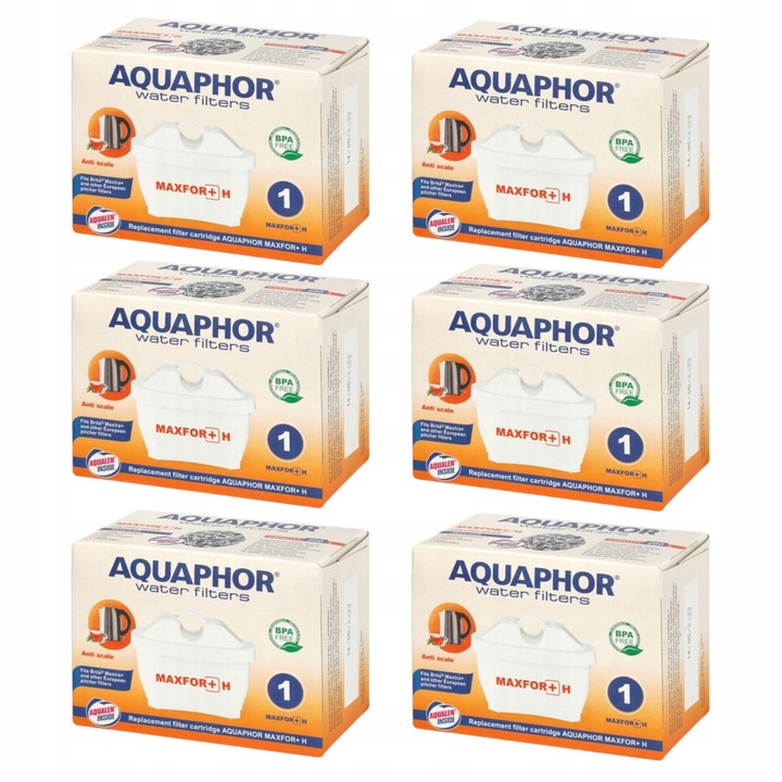 Filtry do wody zmiękczające do twardej wody Aquaphor Maxfor Plus H, 6
