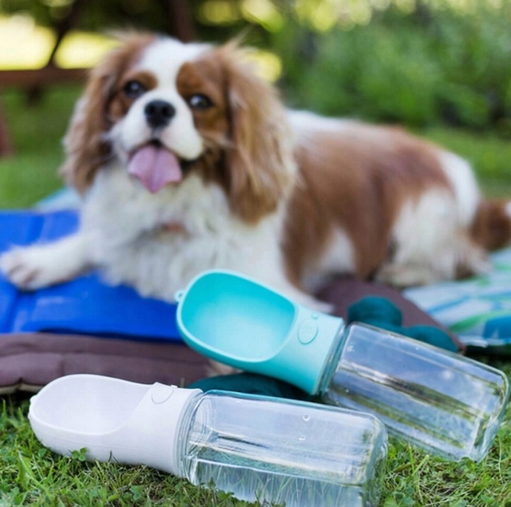BUTELKA NA WODĘ DLA PSA BIDON POIDŁO MISKA 0,35L PRZENOŚNA SPACER TURYSTYCZ