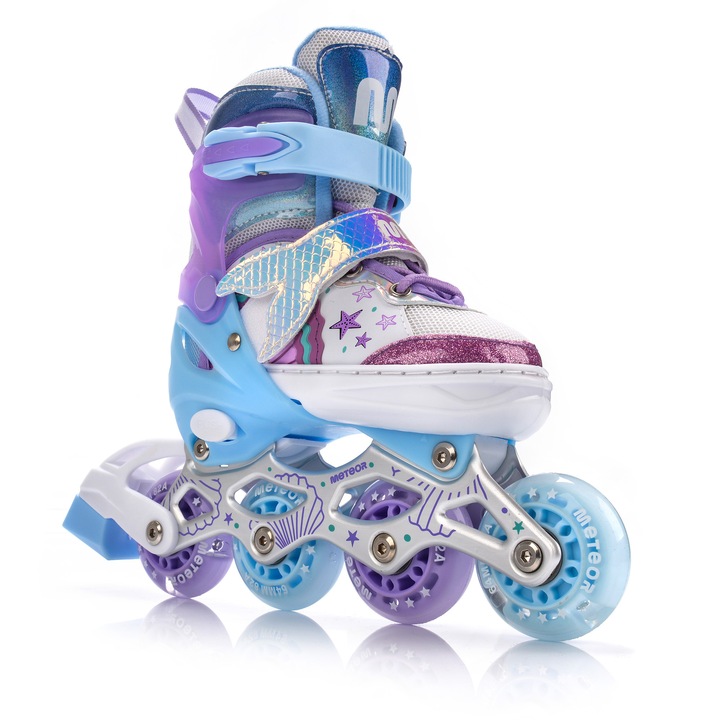 ROLKI 4w1 METEOR MERMAID XS 25-28 rolki łyżwy wrotki rolko-wrotki LED