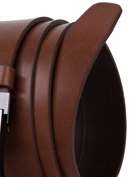 Pasek SKÓRZANY męski Klamra automat BRĄZOWY spodni