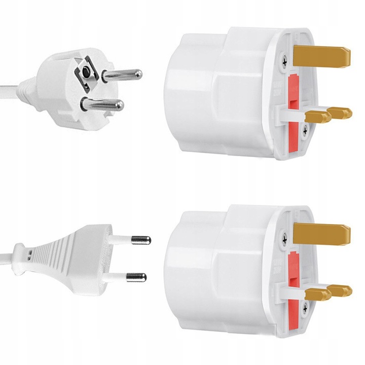2x Adapter gniazdka EU na UK Dubaj Malta Cypr Emiraty Katar z