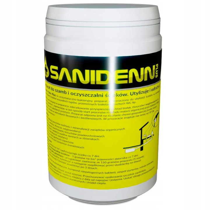 BAKTERIE DO SZAMBA SANIDENN Plus USUWA Zapach Tłuszcz Kożuch na ROK