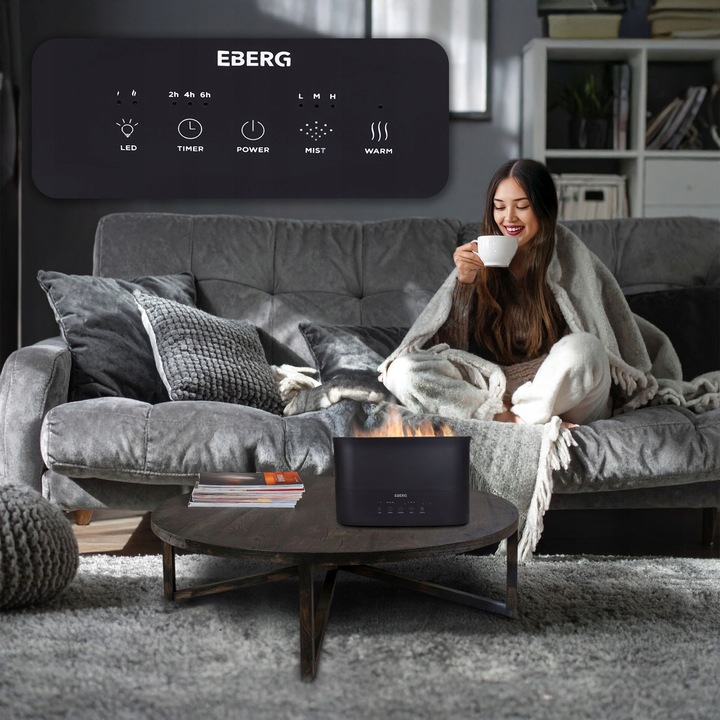 Nawilżacz powietrza EBERG LUMO 2,2l aromaterapia kominek 3D efekt