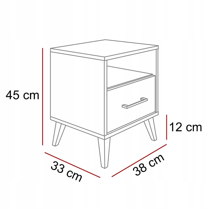 SZAFKA NOCNA KASZMIR BEŻOWY STOLIK NOCNY SZUFLADA LED Z PÓŁKĄ DO