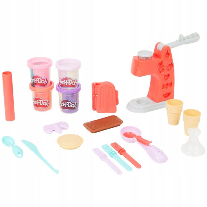 Ciastolina PLAY-DOH maszynka do lodów MAGICZNA LODZIARNIAUNICORN 8 foremek